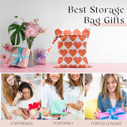 Wet Bag, Wet Dry Bag, Wet Bag for Swimsuit, Travel, Beach, Pool, Diapers, Dirty Yoga Gym Clothes, Toiletries, Makeup Bag, Daycare Soiled Items, Waterproof Reusable Boho Heart