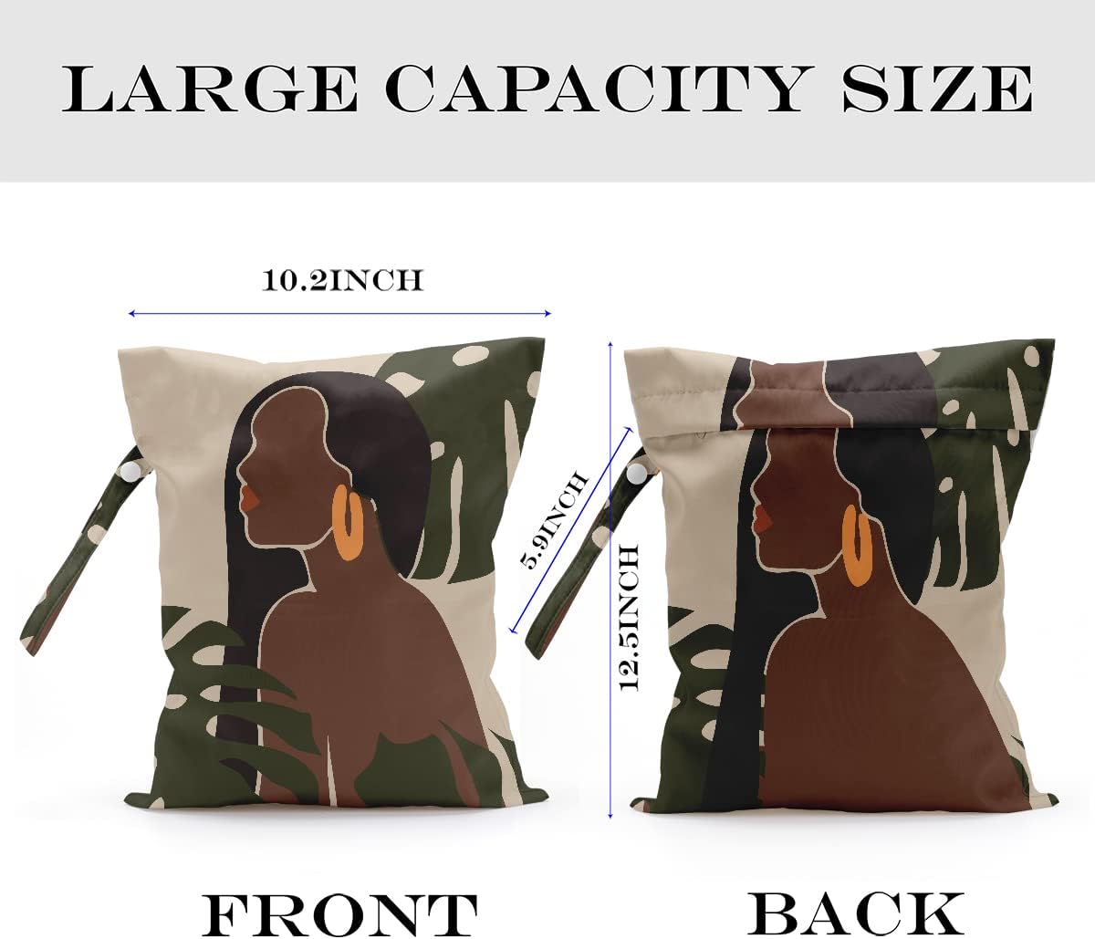 Wet Bag, Wet Dry Bag, Wet Bag for Swimsuit, Travel, Beach, Pool, Diapers, Dirty Yoga Gym Clothes, Toiletries, Makeup Bag, Daycare Soiled Items, Waterproof Reusable Boho Heart