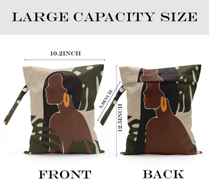 Wet Bag, Wet Dry Bag, Wet Bag for Swimsuit, Travel, Beach, Pool, Diapers, Dirty Yoga Gym Clothes, Toiletries, Makeup Bag, Daycare Soiled Items, Waterproof Reusable Boho Heart