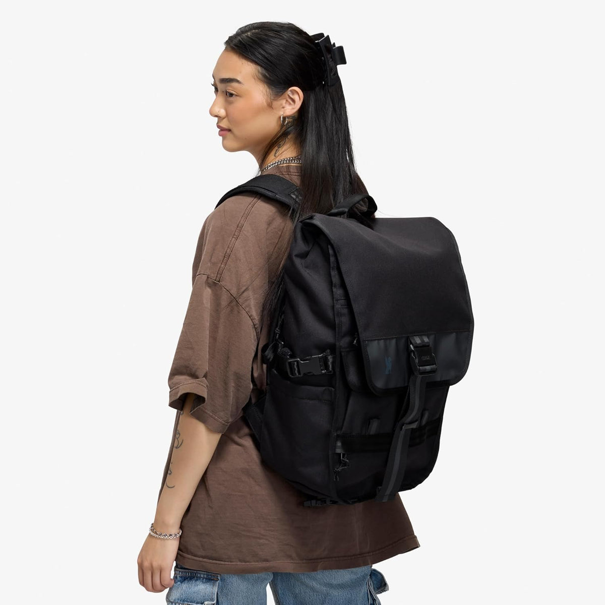 Warsaw 30L Pack for Men & Women – Utility Backpack with Reflective Panel, Cargo Straps & Laptop Sleeve – Bag Is Made for Travel, Work, Hiking, School, Plane Carry-On – Black XRF