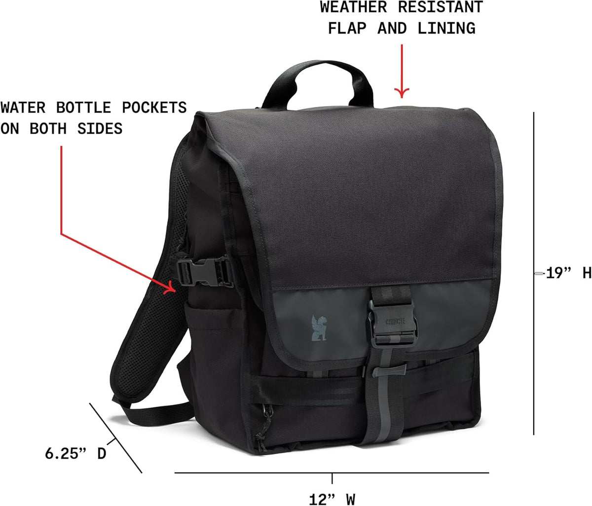 Warsaw 30L Pack for Men & Women – Utility Backpack with Reflective Panel, Cargo Straps & Laptop Sleeve – Bag Is Made for Travel, Work, Hiking, School, Plane Carry-On – Black XRF