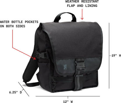 Warsaw 30L Pack for Men & Women – Utility Backpack with Reflective Panel, Cargo Straps & Laptop Sleeve – Bag Is Made for Travel, Work, Hiking, School, Plane Carry-On – Black XRF