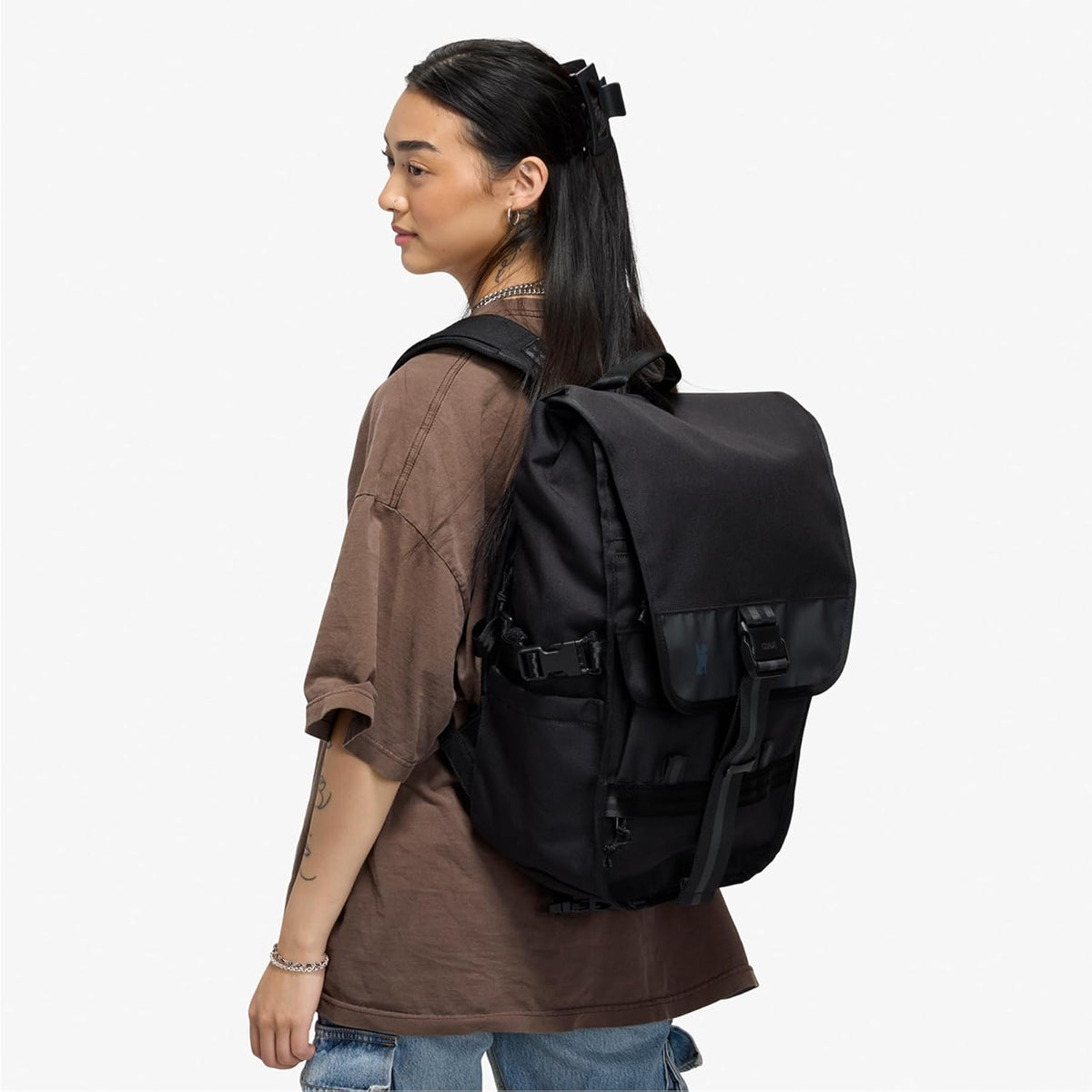 Warsaw 30L Pack for Men & Women – Utility Backpack with Reflective Panel, Cargo Straps & Laptop Sleeve – Bag Is Made for Travel, Work, Hiking, School, Plane Carry-On – Black XRF