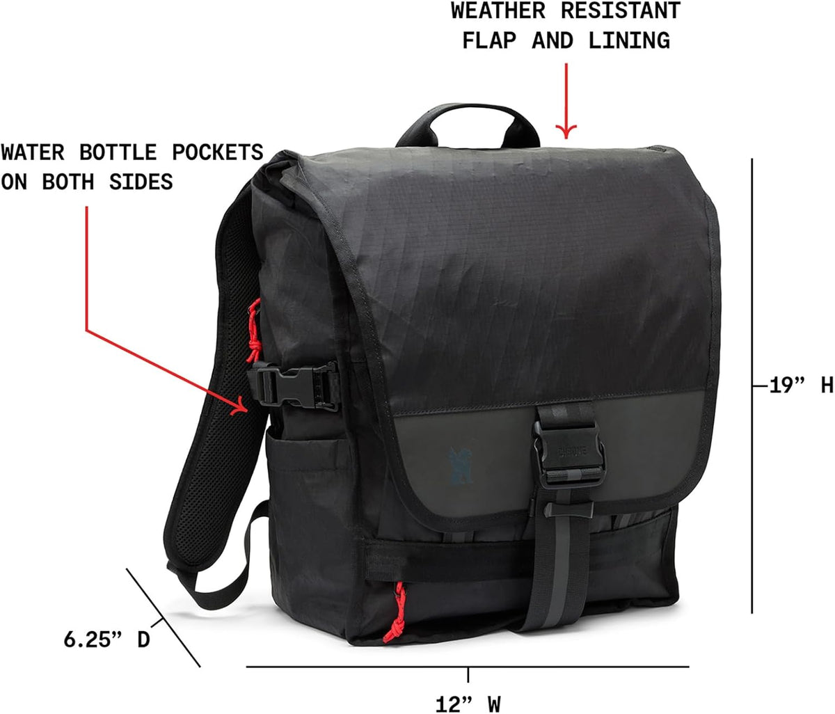 Warsaw 30L Pack for Men & Women – Utility Backpack with Reflective Panel, Cargo Straps & Laptop Sleeve – Bag Is Made for Travel, Work, Hiking, School, Plane Carry-On – Black XRF