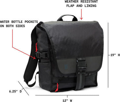 Warsaw 30L Pack for Men & Women – Utility Backpack with Reflective Panel, Cargo Straps & Laptop Sleeve – Bag Is Made for Travel, Work, Hiking, School, Plane Carry-On – Black XRF