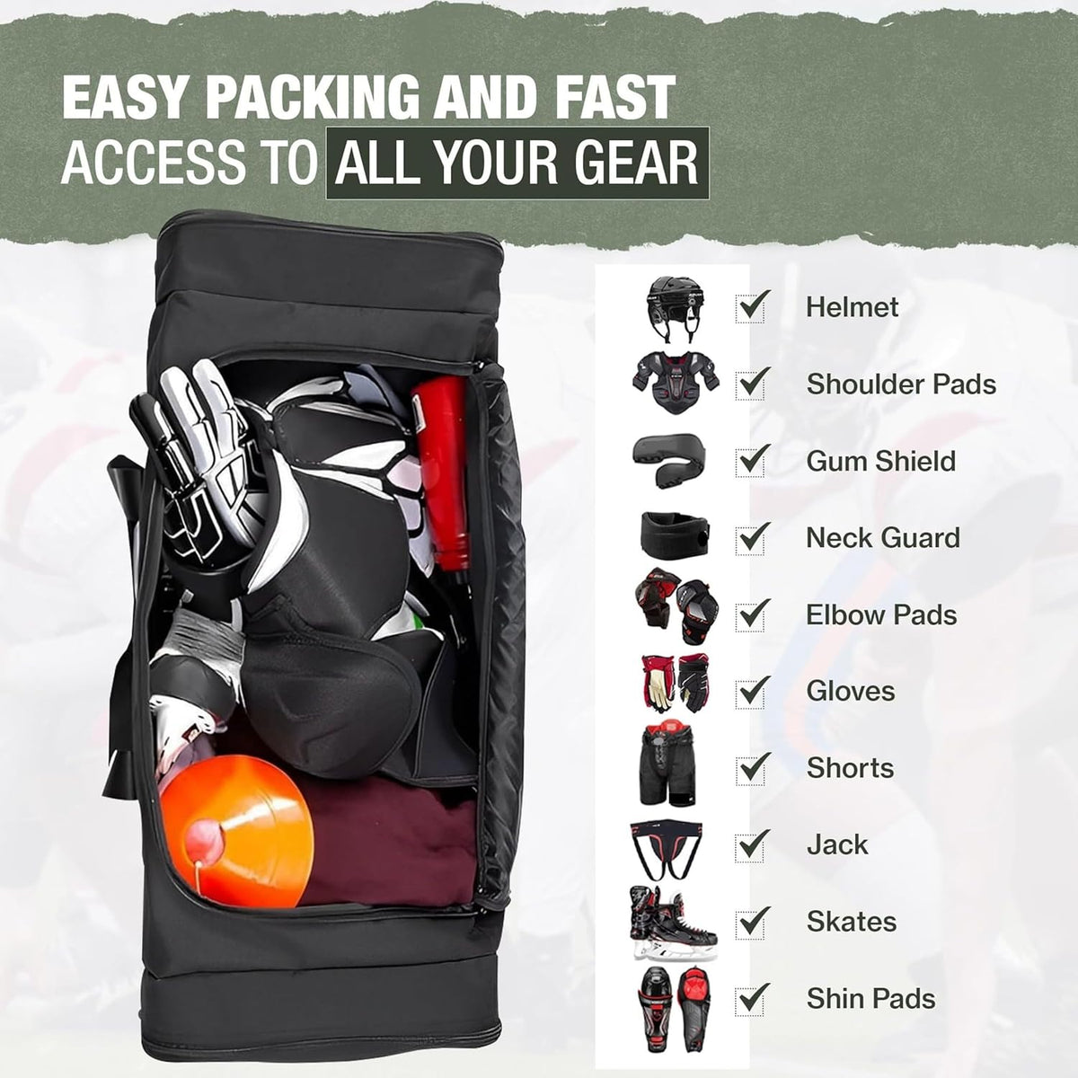 Heavy Duty Multi Pocket Durable Sports Gym Equipment Travel Duffel Bag