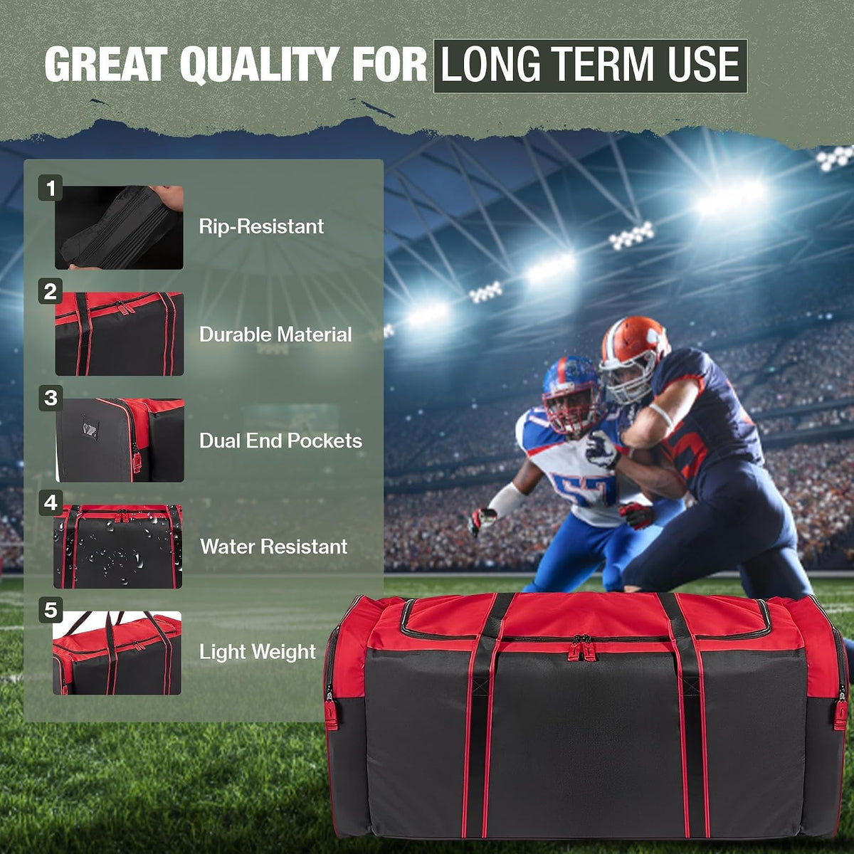 Heavy Duty Multi Pocket Durable Sports Gym Equipment Travel Duffel Bag