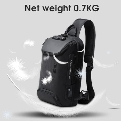 USB Charging Sling Bag, Waterproof Crossbody Backpack, Portable Shoulder Bag Daypack for Men Women Travel Hiking Work