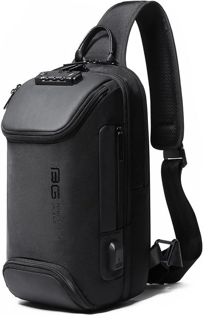 USB Charging Sling Bag, Waterproof Crossbody Backpack, Portable Shoulder Bag Daypack for Men Women Travel Hiking Work