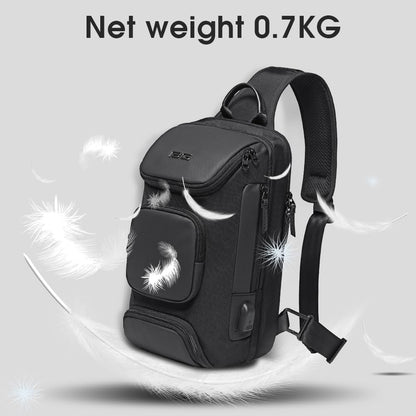 USB Charging Sling Bag, Waterproof Crossbody Backpack, Portable Shoulder Bag Daypack for Men Women Travel Hiking Work