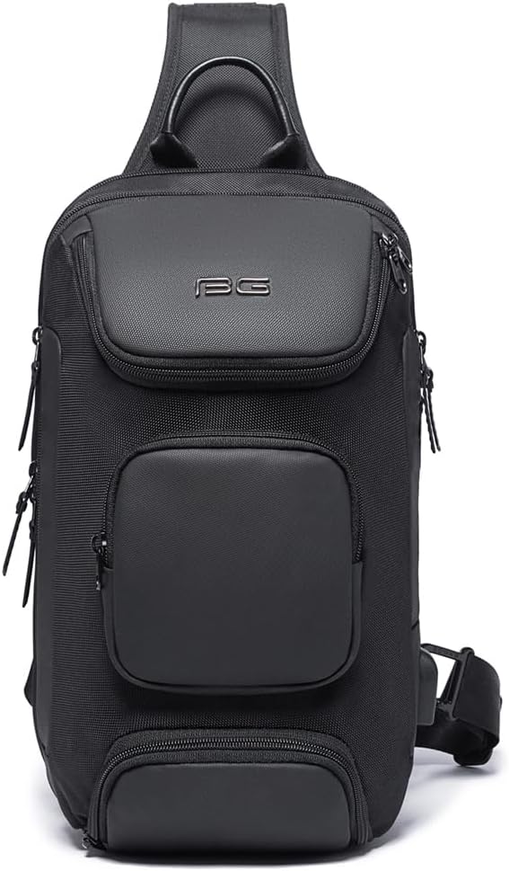 USB Charging Sling Bag, Waterproof Crossbody Backpack, Portable Shoulder Bag Daypack for Men Women Travel Hiking Work