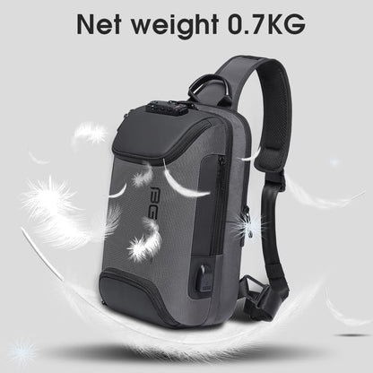 USB Charging Sling Bag, Waterproof Crossbody Backpack, Portable Shoulder Bag Daypack for Men Women Travel Hiking Work