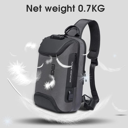 USB Charging Sling Bag, Waterproof Crossbody Backpack, Portable Shoulder Bag Daypack for Men Women Travel Hiking Work