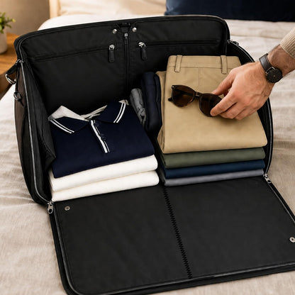 Rolling Garment Bag with Wheels, Carry On Garment Duffle Bag for Travel, Convertible Wheeled Suit Bag for Men, Wrinkle-Free Business Travel Luggage with Shoe Pocket & Retractable Handle