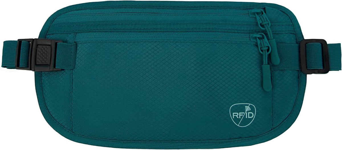 Money Belt, Hidden Travel Wallet for Passport, RFID Blocking Passport Pouch, Passport Holder for Travel, Undercover Fanny Pack(Black)