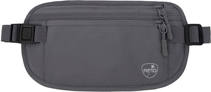 Money Belt, Hidden Travel Wallet for Passport, RFID Blocking Passport Pouch, Passport Holder for Travel, Undercover Fanny Pack(Black)