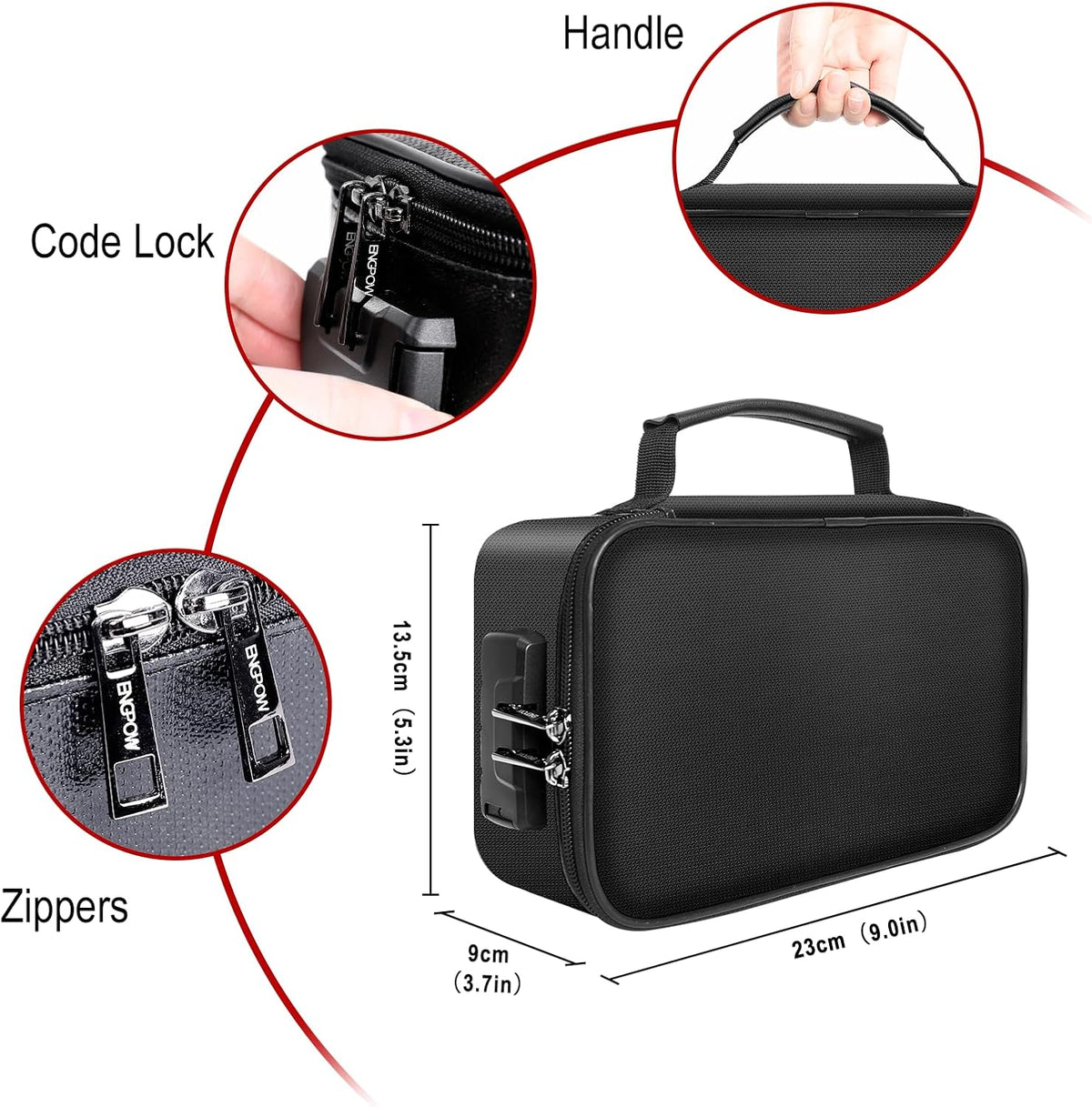 Small Fireproof Storage Organizer Case with Lock(9”x 5.3”x 3.7”), Soft Money Safe Coin Organizer Wallet Bag for Cash,Card,Passport,Check,Bill,Travel Home Organizer Carrying Case,Silver
