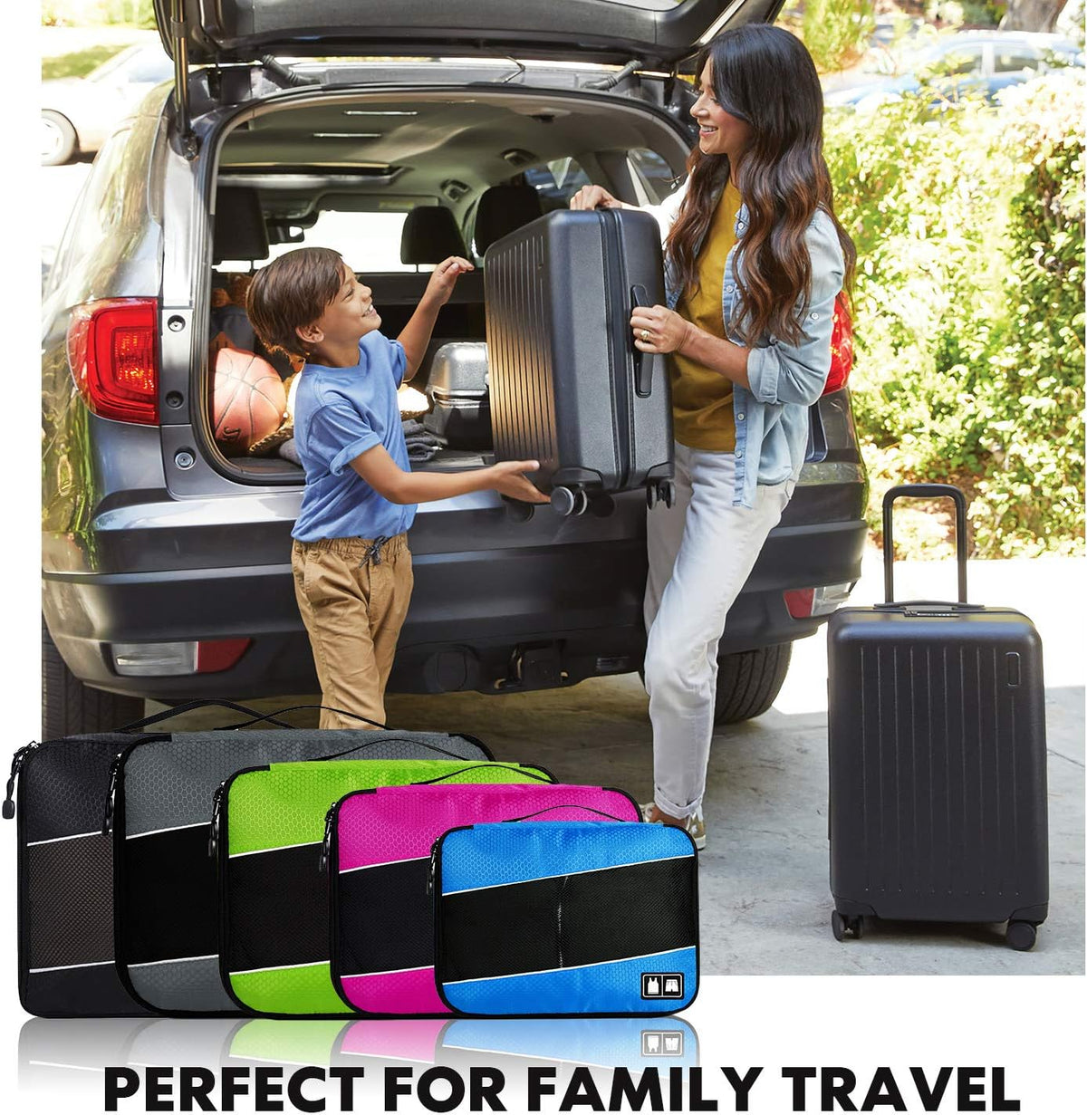 Packing Cubes Luggage Bags Organizer Durable Travel Accessories With Clothing Label