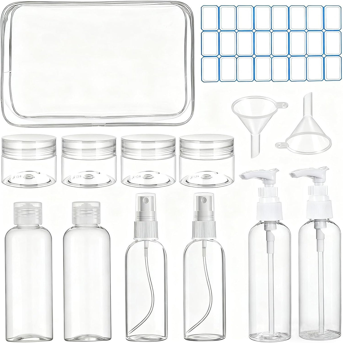 14 Pack Travel Bottles Set for Toiletries TSA Approved | Leak-Proof Containers for Shampoo, Conditioner, Lotion, and Body Wash - Convenient and Practical Travel Accessories