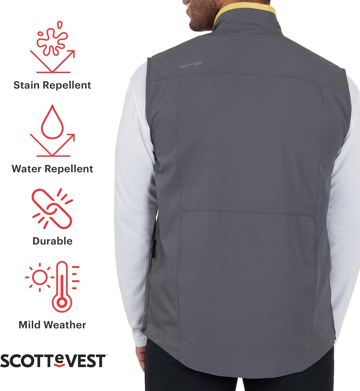 Best Travel Vest for Men - 26 Hidden Pockets - Water Repellent for Travel & More