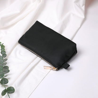 Mini Nylon Travel Toiletry Bag for Women, Water-Resistant Small Makeup Bag Organizer with 2 Dividers, Lightweight Cosmetic Pouch for Purse and Gym (Nylon/Black) - Colors A