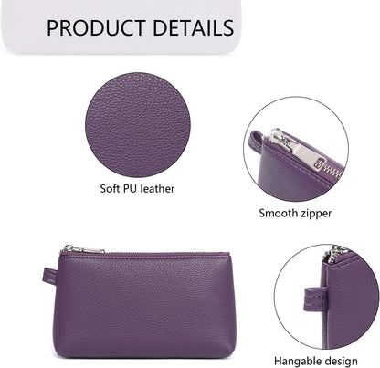 Mini Nylon Travel Toiletry Bag for Women, Water-Resistant Small Makeup Bag Organizer with 2 Dividers, Lightweight Cosmetic Pouch for Purse and Gym (Nylon/Black) - Colors A