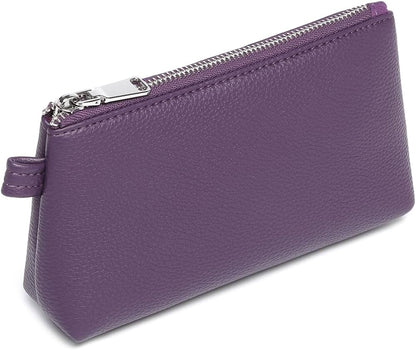 Mini Nylon Travel Toiletry Bag for Women, Water-Resistant Small Makeup Bag Organizer with 2 Dividers, Lightweight Cosmetic Pouch for Purse and Gym (Nylon/Black) - Colors A