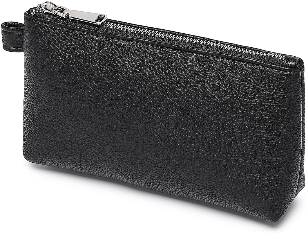 Mini Nylon Travel Toiletry Bag for Women, Water-Resistant Small Makeup Bag Organizer with 2 Dividers, Lightweight Cosmetic Pouch for Purse and Gym (Nylon/Black) - Colors A