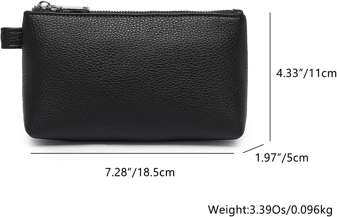 Mini Nylon Travel Toiletry Bag for Women, Water-Resistant Small Makeup Bag Organizer with 2 Dividers, Lightweight Cosmetic Pouch for Purse and Gym (Nylon/Black) - Colors A