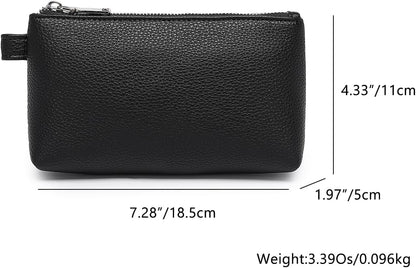 Mini Nylon Travel Toiletry Bag for Women, Water-Resistant Small Makeup Bag Organizer with 2 Dividers, Lightweight Cosmetic Pouch for Purse and Gym (Nylon/Black) - Colors A