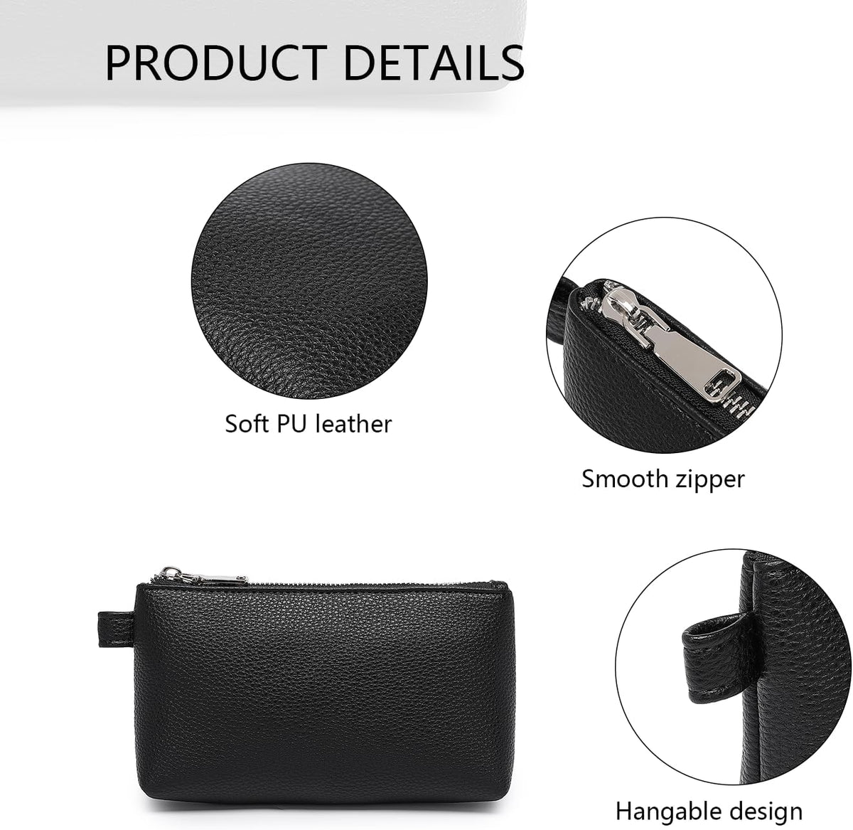Mini Nylon Travel Toiletry Bag for Women, Water-Resistant Small Makeup Bag Organizer with 2 Dividers, Lightweight Cosmetic Pouch for Purse and Gym (Nylon/Black) - Colors A