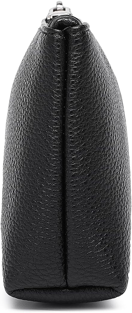 Mini Nylon Travel Toiletry Bag for Women, Water-Resistant Small Makeup Bag Organizer with 2 Dividers, Lightweight Cosmetic Pouch for Purse and Gym (Nylon/Black) - Colors A