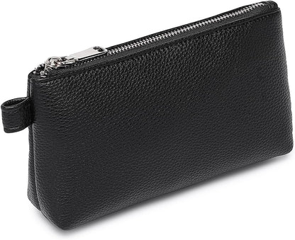 Mini Nylon Travel Toiletry Bag for Women, Water-Resistant Small Makeup Bag Organizer with 2 Dividers, Lightweight Cosmetic Pouch for Purse and Gym (Nylon/Black) - Colors A