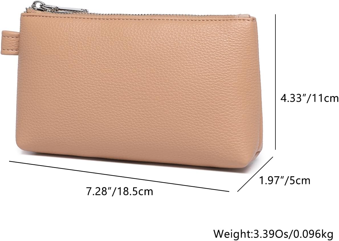 Mini Nylon Travel Toiletry Bag for Women, Water-Resistant Small Makeup Bag Organizer with 2 Dividers, Lightweight Cosmetic Pouch for Purse and Gym (Nylon/Black) - Colors A