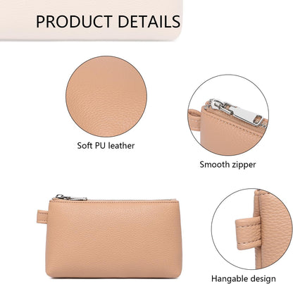 Mini Nylon Travel Toiletry Bag for Women, Water-Resistant Small Makeup Bag Organizer with 2 Dividers, Lightweight Cosmetic Pouch for Purse and Gym (Nylon/Black) - Colors A