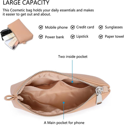 Mini Nylon Travel Toiletry Bag for Women, Water-Resistant Small Makeup Bag Organizer with 2 Dividers, Lightweight Cosmetic Pouch for Purse and Gym (Nylon/Black) - Colors A