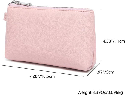 Mini Nylon Travel Toiletry Bag for Women, Water-Resistant Small Makeup Bag Organizer with 2 Dividers, Lightweight Cosmetic Pouch for Purse and Gym (Nylon/Black) - Colors A