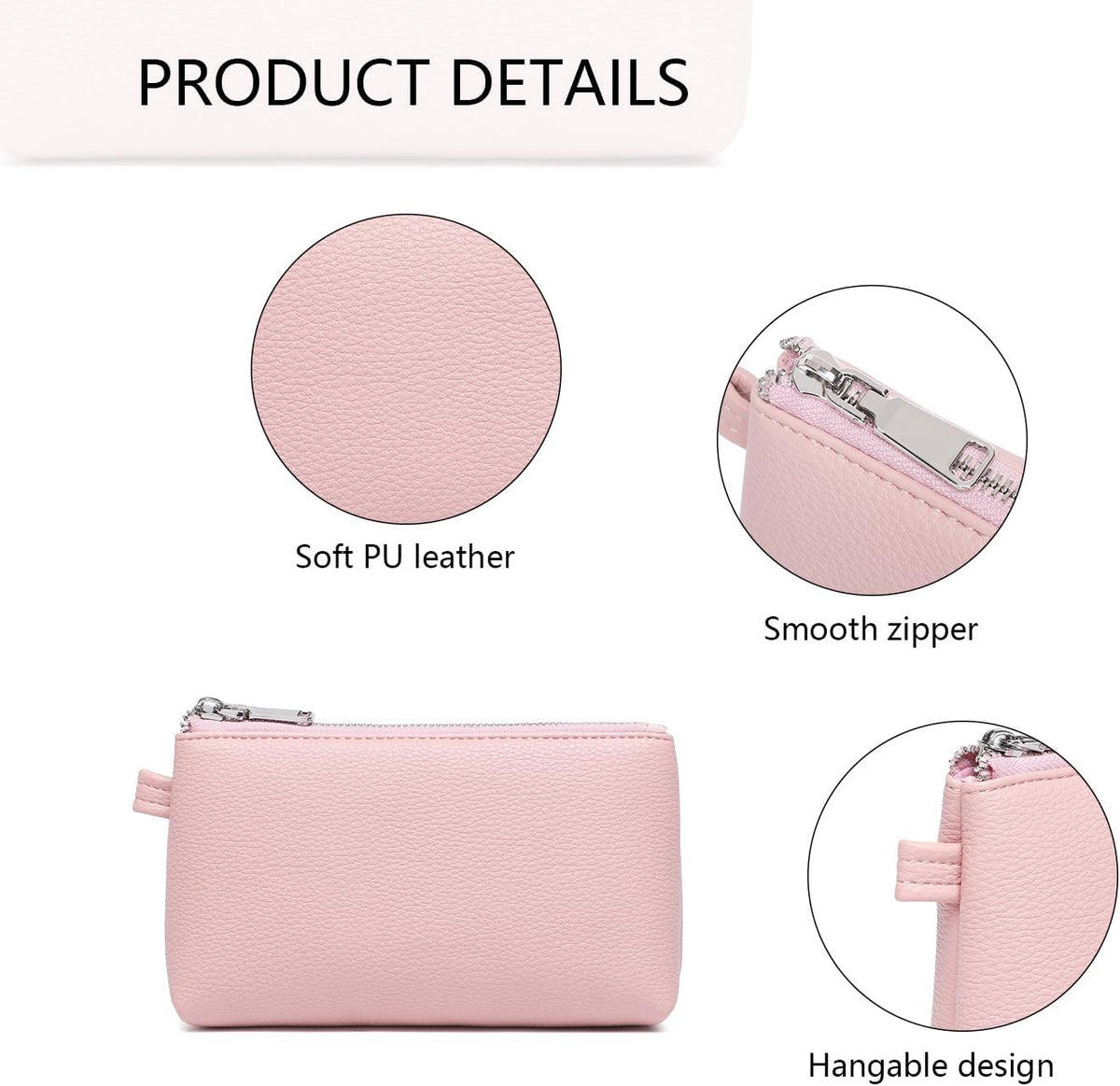 Mini Nylon Travel Toiletry Bag for Women, Water-Resistant Small Makeup Bag Organizer with 2 Dividers, Lightweight Cosmetic Pouch for Purse and Gym (Nylon/Black) - Colors A