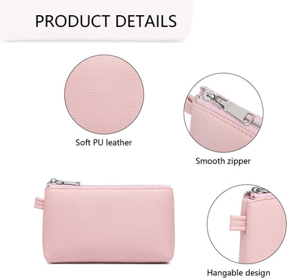 Mini Nylon Travel Toiletry Bag for Women, Water-Resistant Small Makeup Bag Organizer with 2 Dividers, Lightweight Cosmetic Pouch for Purse and Gym (Nylon/Black) - Colors A