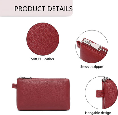 Mini Nylon Travel Toiletry Bag for Women, Water-Resistant Small Makeup Bag Organizer with 2 Dividers, Lightweight Cosmetic Pouch for Purse and Gym (Nylon/Black) - Colors A