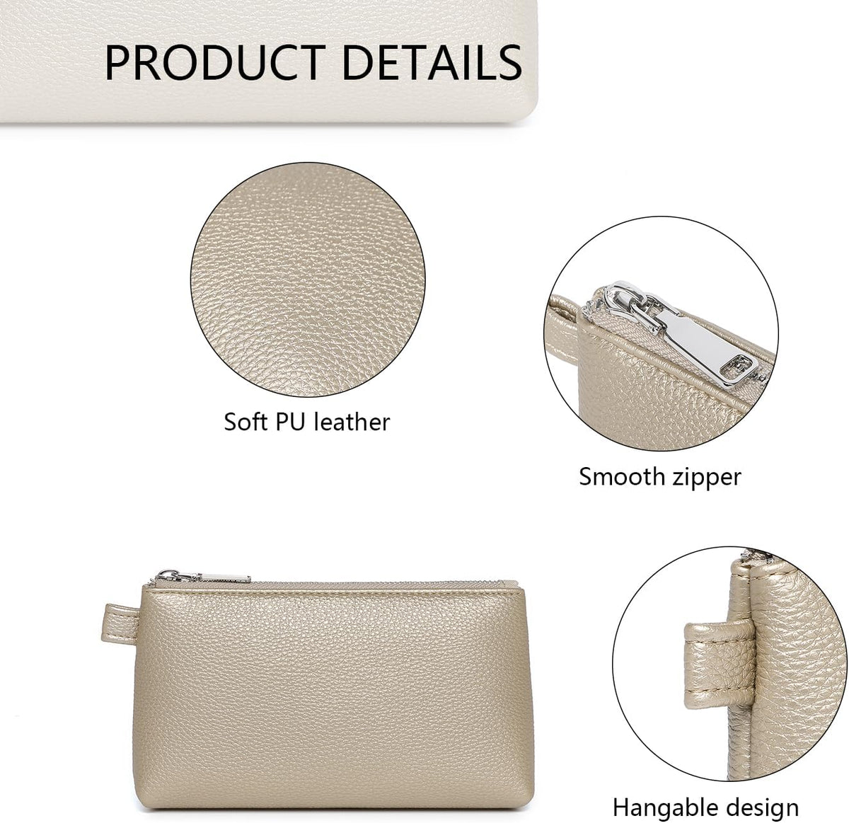 Mini Nylon Travel Toiletry Bag for Women, Water-Resistant Small Makeup Bag Organizer with 2 Dividers, Lightweight Cosmetic Pouch for Purse and Gym (Nylon/Black) - Colors A