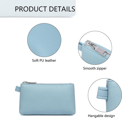 Mini Nylon Travel Toiletry Bag for Women, Water-Resistant Small Makeup Bag Organizer with 2 Dividers, Lightweight Cosmetic Pouch for Purse and Gym (Nylon/Black) - Colors A