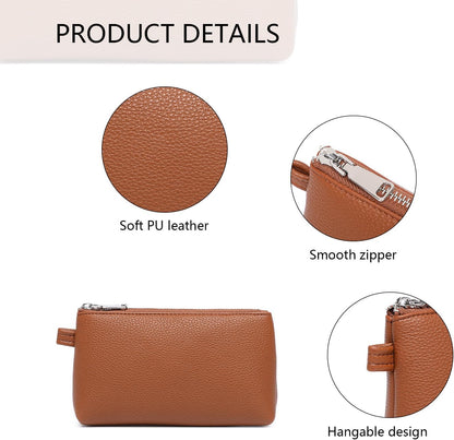 Mini Nylon Travel Toiletry Bag for Women, Water-Resistant Small Makeup Bag Organizer with 2 Dividers, Lightweight Cosmetic Pouch for Purse and Gym (Nylon/Black) - Colors A