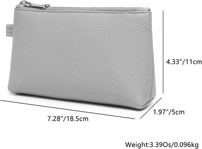 Mini Nylon Travel Toiletry Bag for Women, Water-Resistant Small Makeup Bag Organizer with 2 Dividers, Lightweight Cosmetic Pouch for Purse and Gym (Nylon/Black) - Colors A