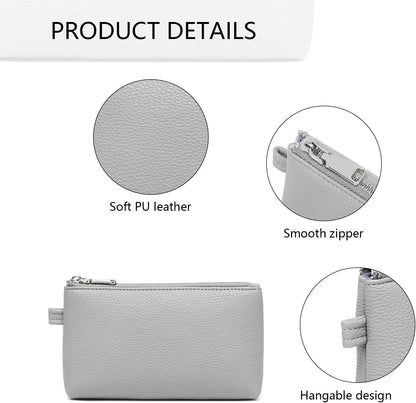 Mini Nylon Travel Toiletry Bag for Women, Water-Resistant Small Makeup Bag Organizer with 2 Dividers, Lightweight Cosmetic Pouch for Purse and Gym (Nylon/Black) - Colors A