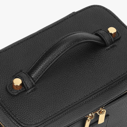 Makeup Bag Vanity Case with Removable Divider Travel Toiletry Bag Portable Cosmetic Bag Makeup Organizer Case (Light Brown)