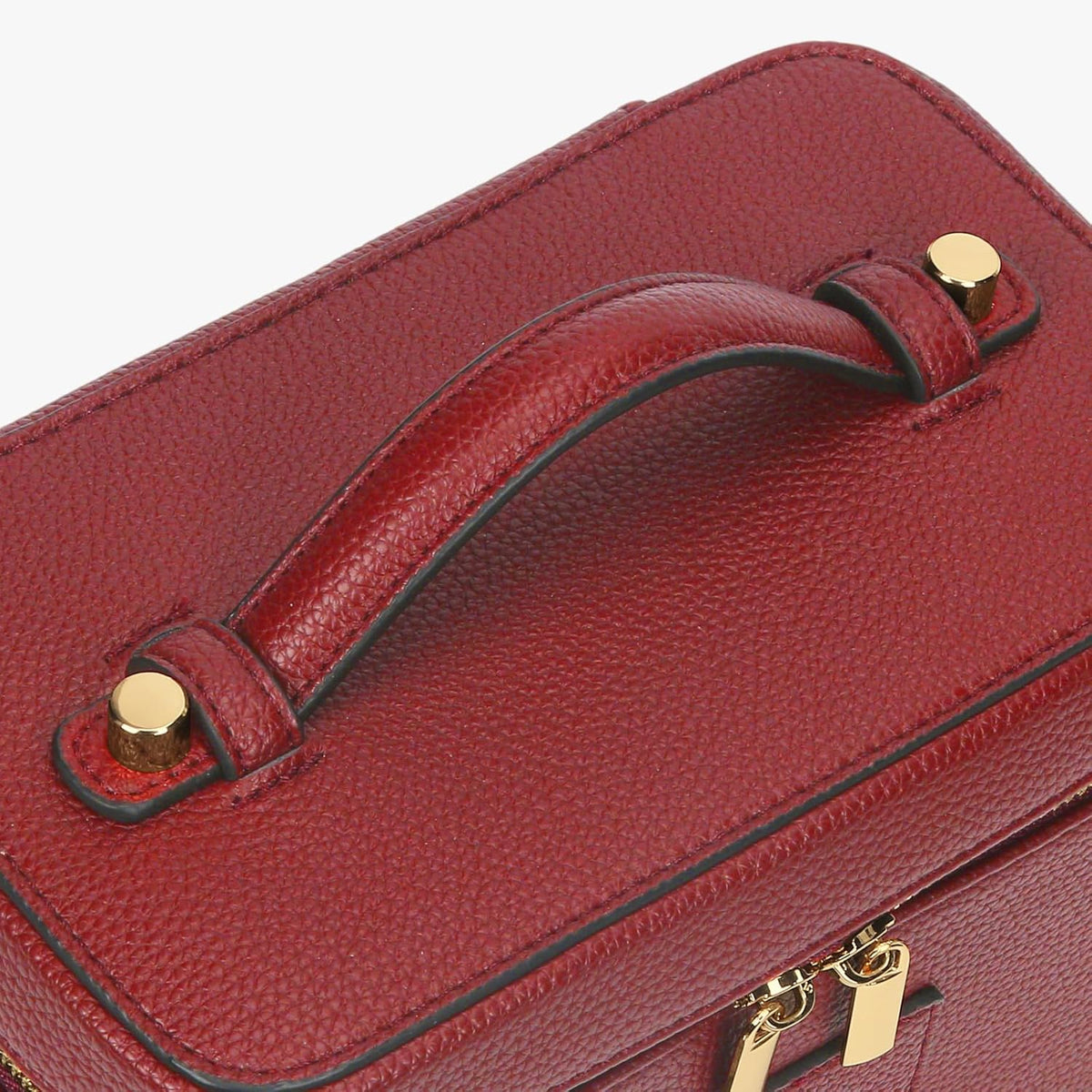 Makeup Bag Vanity Case with Removable Divider Travel Toiletry Bag Portable Cosmetic Bag Makeup Organizer Case (Light Brown)