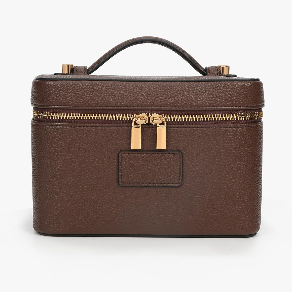 Makeup Bag Vanity Case with Removable Divider Travel Toiletry Bag Portable Cosmetic Bag Makeup Organizer Case (Light Brown)