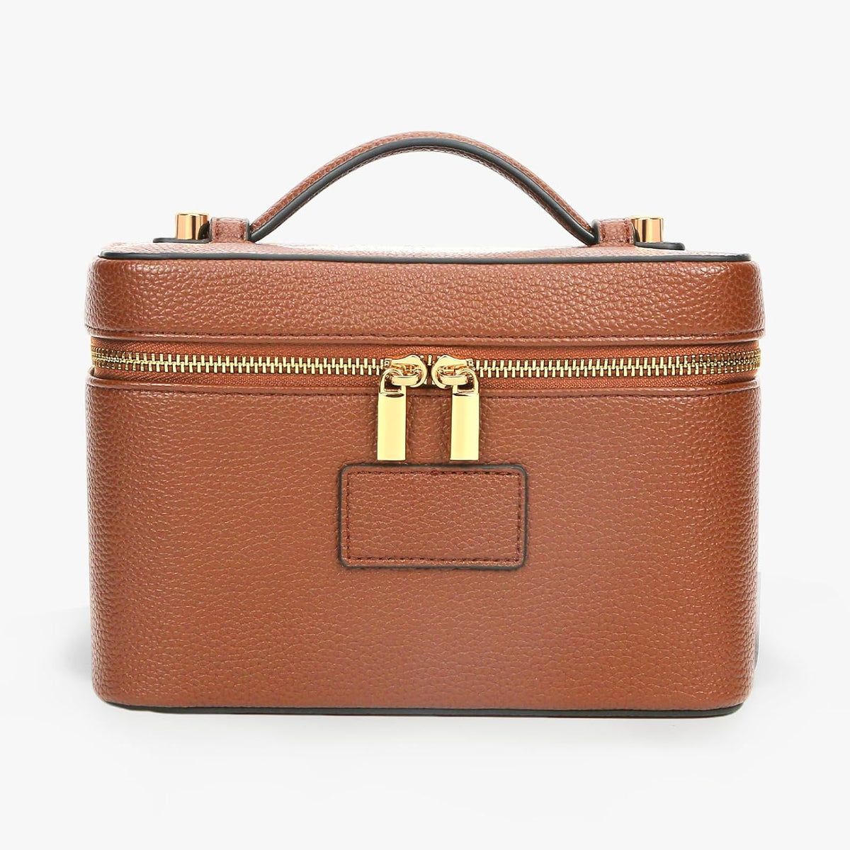 Makeup Bag Vanity Case with Removable Divider Travel Toiletry Bag Portable Cosmetic Bag Makeup Organizer Case (Light Brown)