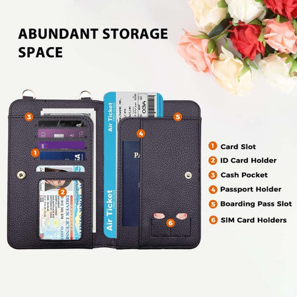 Passport Holder for Travel，Passport Holder & Neck Wallet with RFID Blocking,Hidden Neck Pouch for Travel- Holds Passports, Cards, Tickets, ID, Cash
